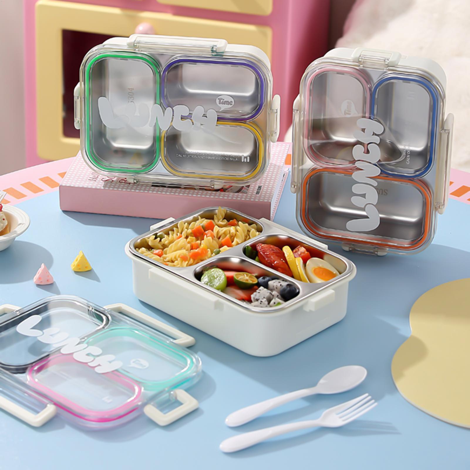 Food Storage With Dividers - 스테인리스 스틸 도시락통, 분리형, 누수 방지,