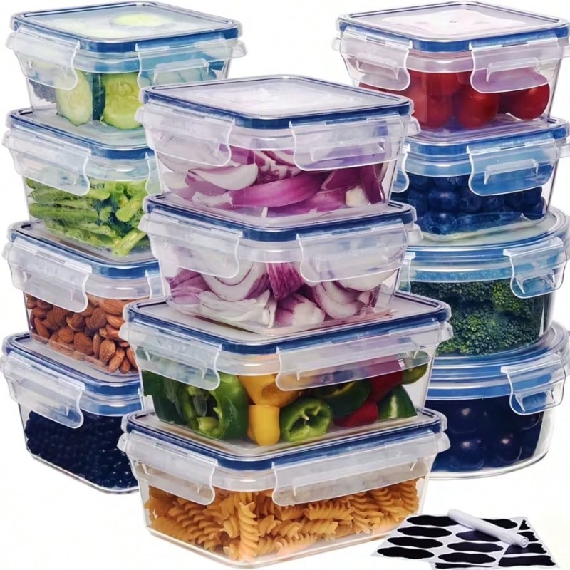 Food Storage Labels - 뚜껑이 쉽게 닫히는 12개의 식품 보관