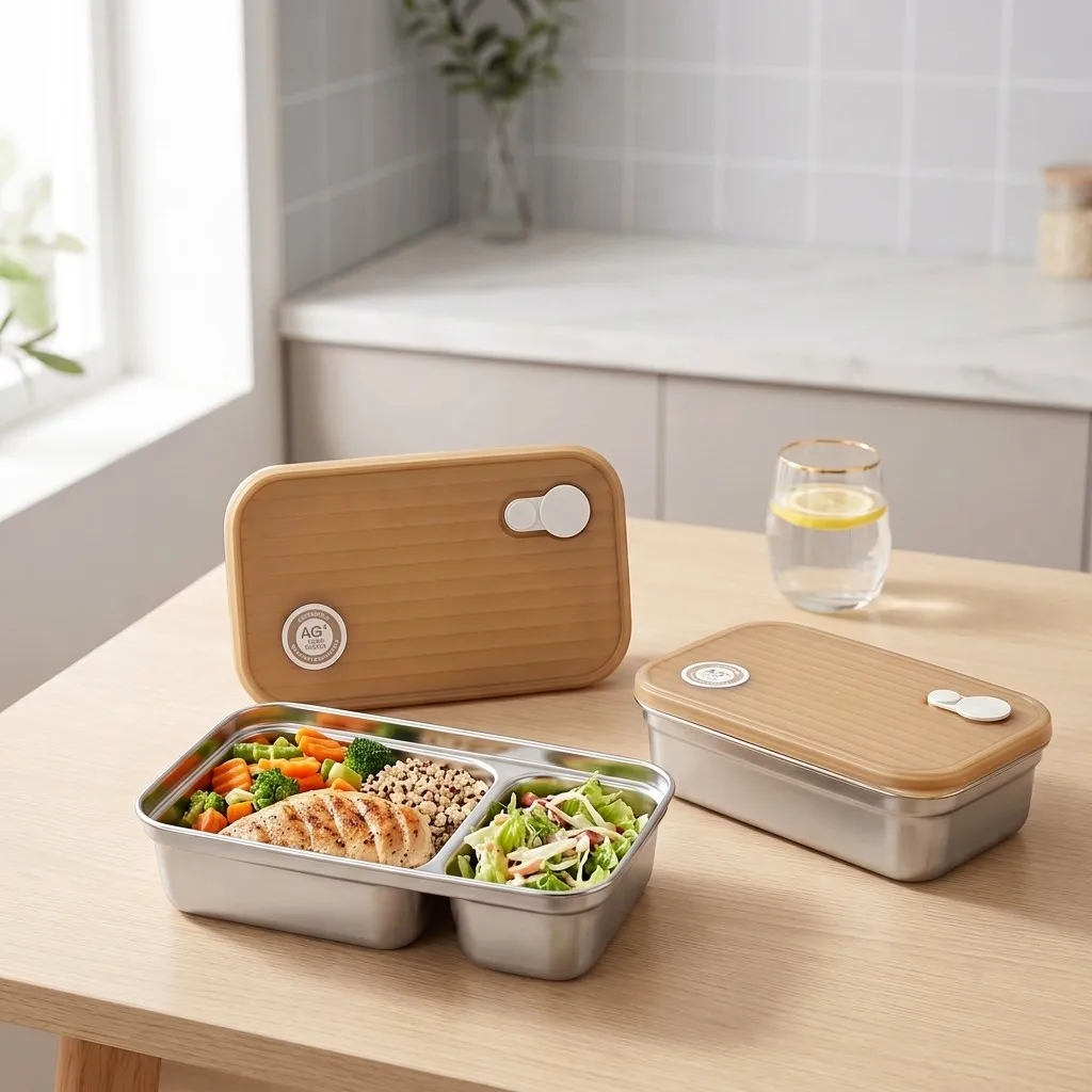 Food Storage With Dividers - 304 스테인리스 스틸 소재의 칸막이형 도시락통,