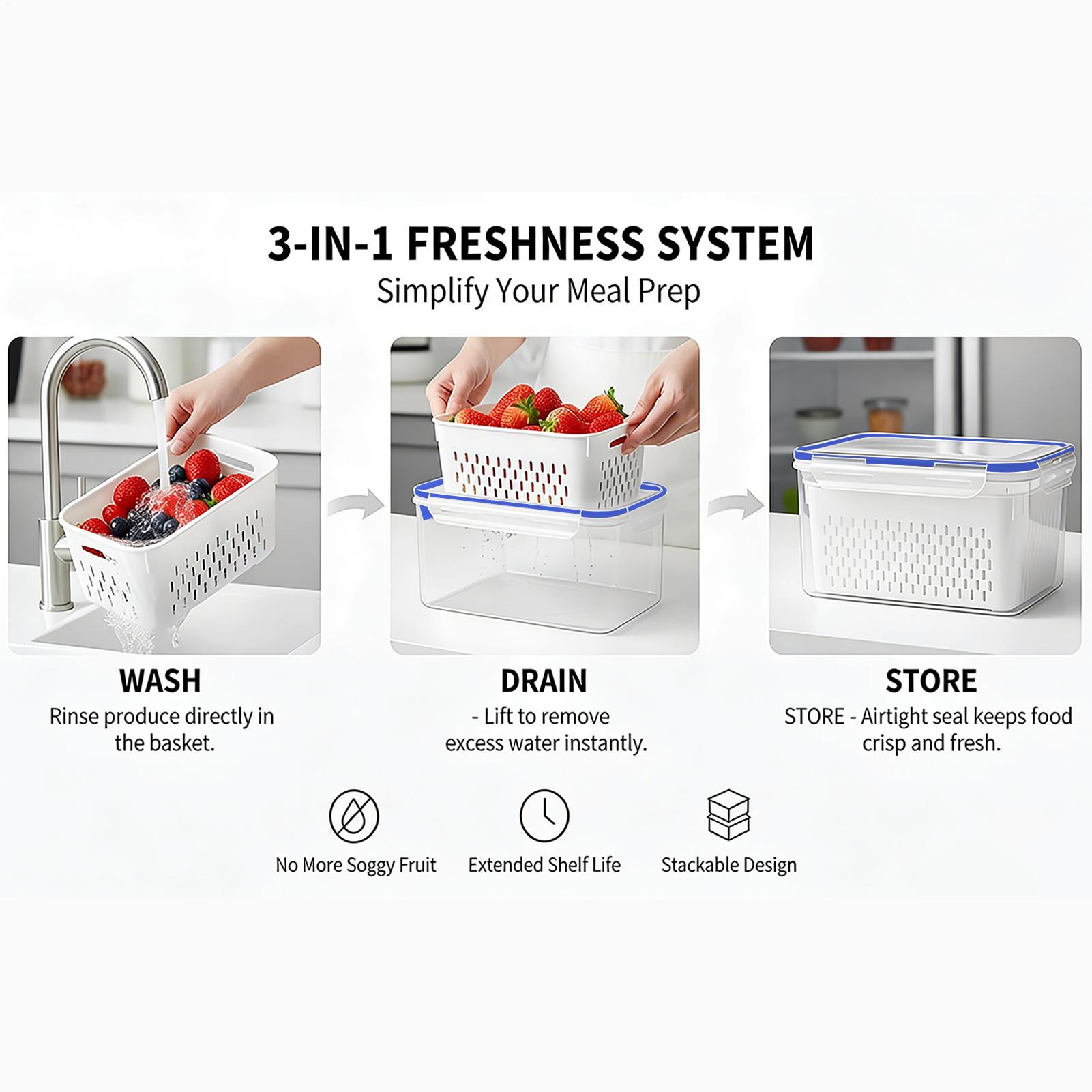 4 in 1 식품 보관 용기 4 in 1 투명 누수 방 - Food Storage Containers 리뷰 및 가격