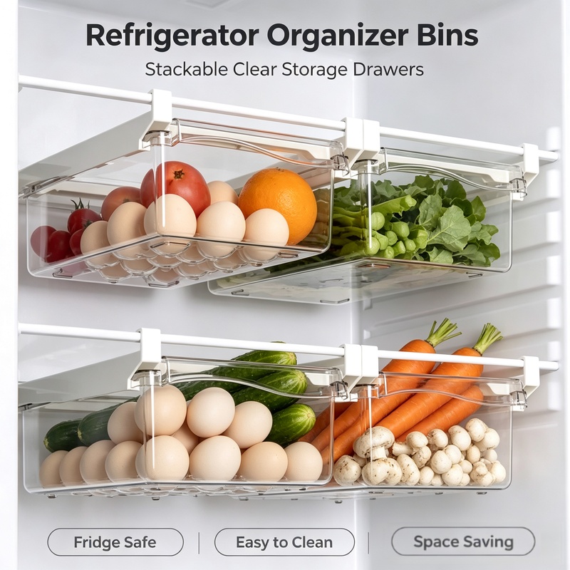 걸이형 슬라이딩 서랍 냉장고 수납함, 풀아웃 플라스틱  - Food Storage With Dividers 리뷰 및 가격